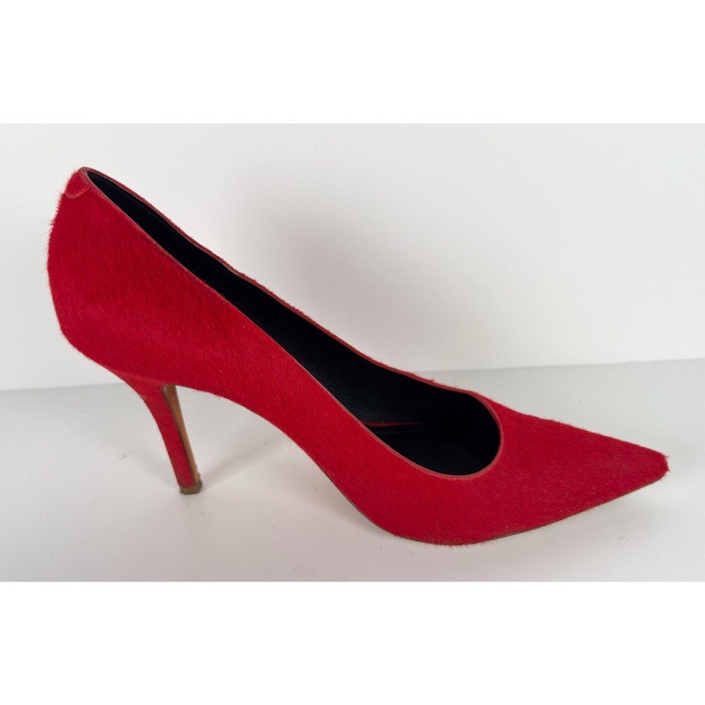 Celine Paris Women's Red Pony Hair Fur Pointed Toe Pumps EU 39.5 US 9.5 $720 - Picture 3 of 13